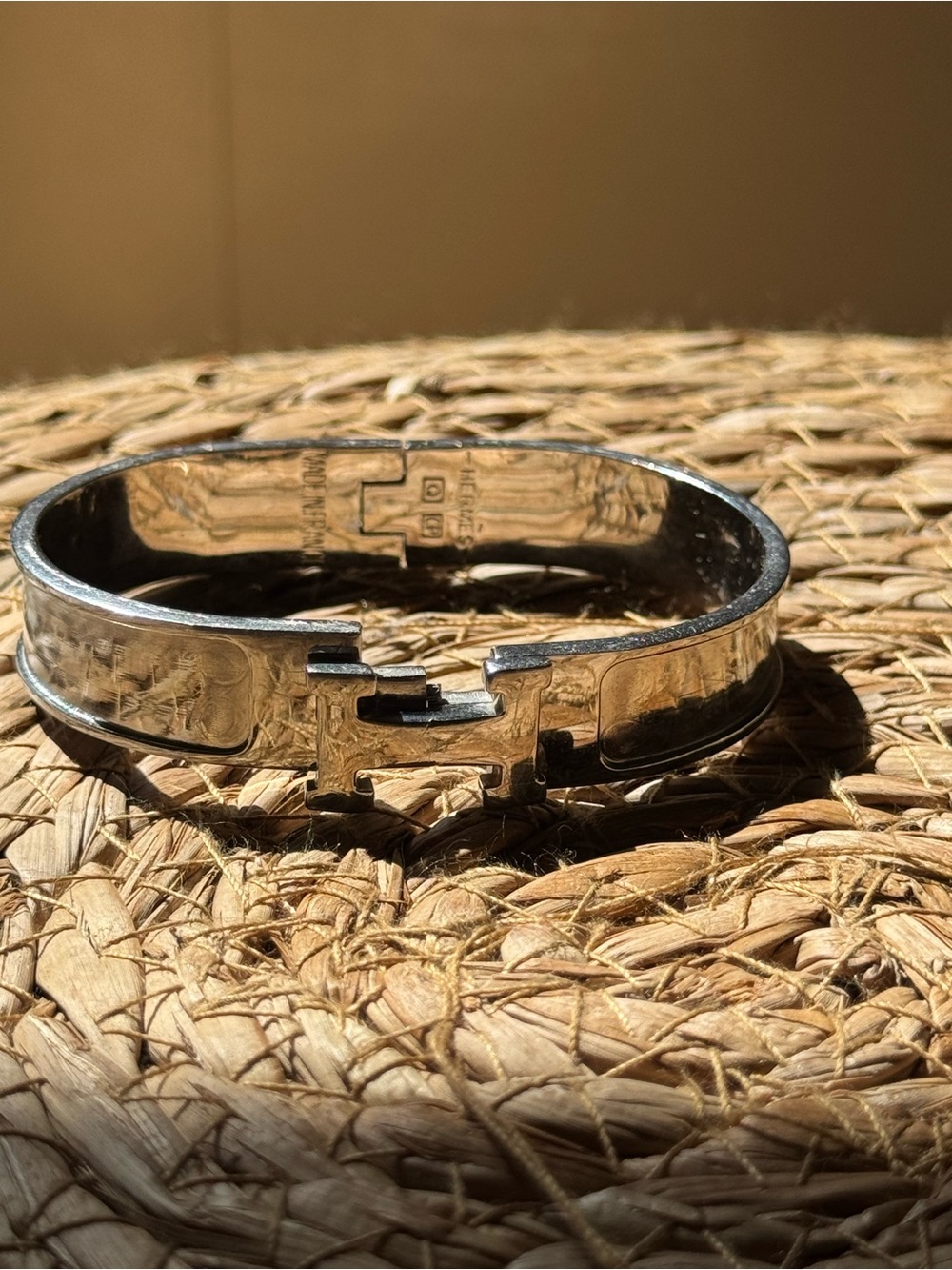 Authentic Hermès Clic H Silver Bracelet – As-Is | Minor Clasp Issue | PM Size - Picture 2 of 6